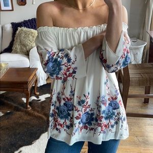 Off the shoulder floral top